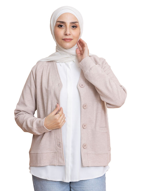 Soft Pink RD-Button Sweater